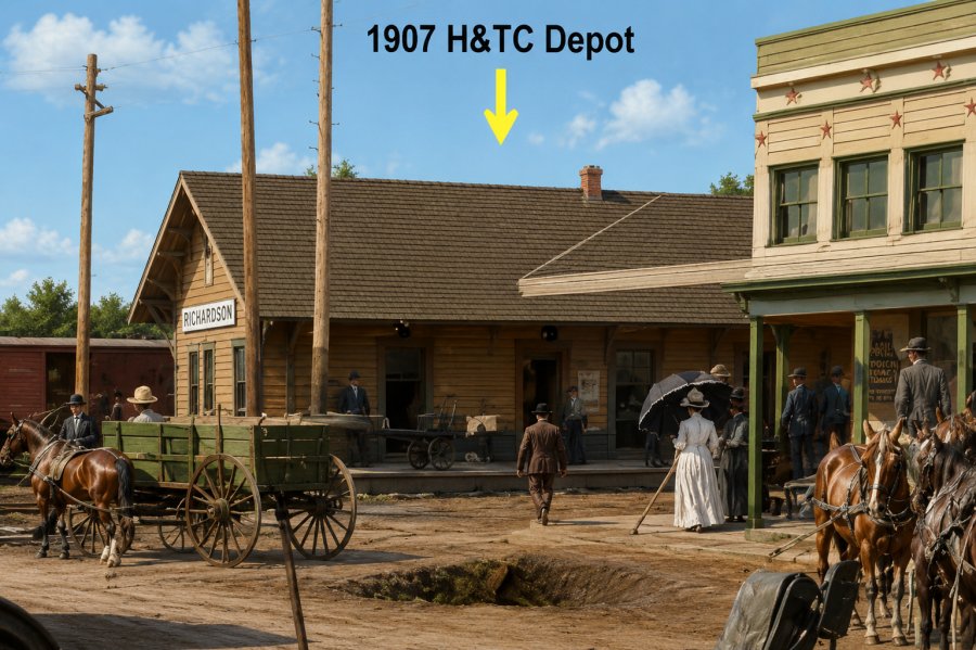 AI-generated picture of 1907 depot
